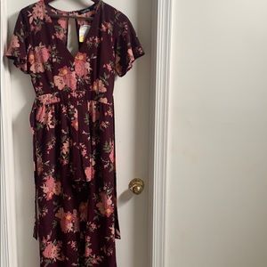 Floral Romper with Skirt Accent